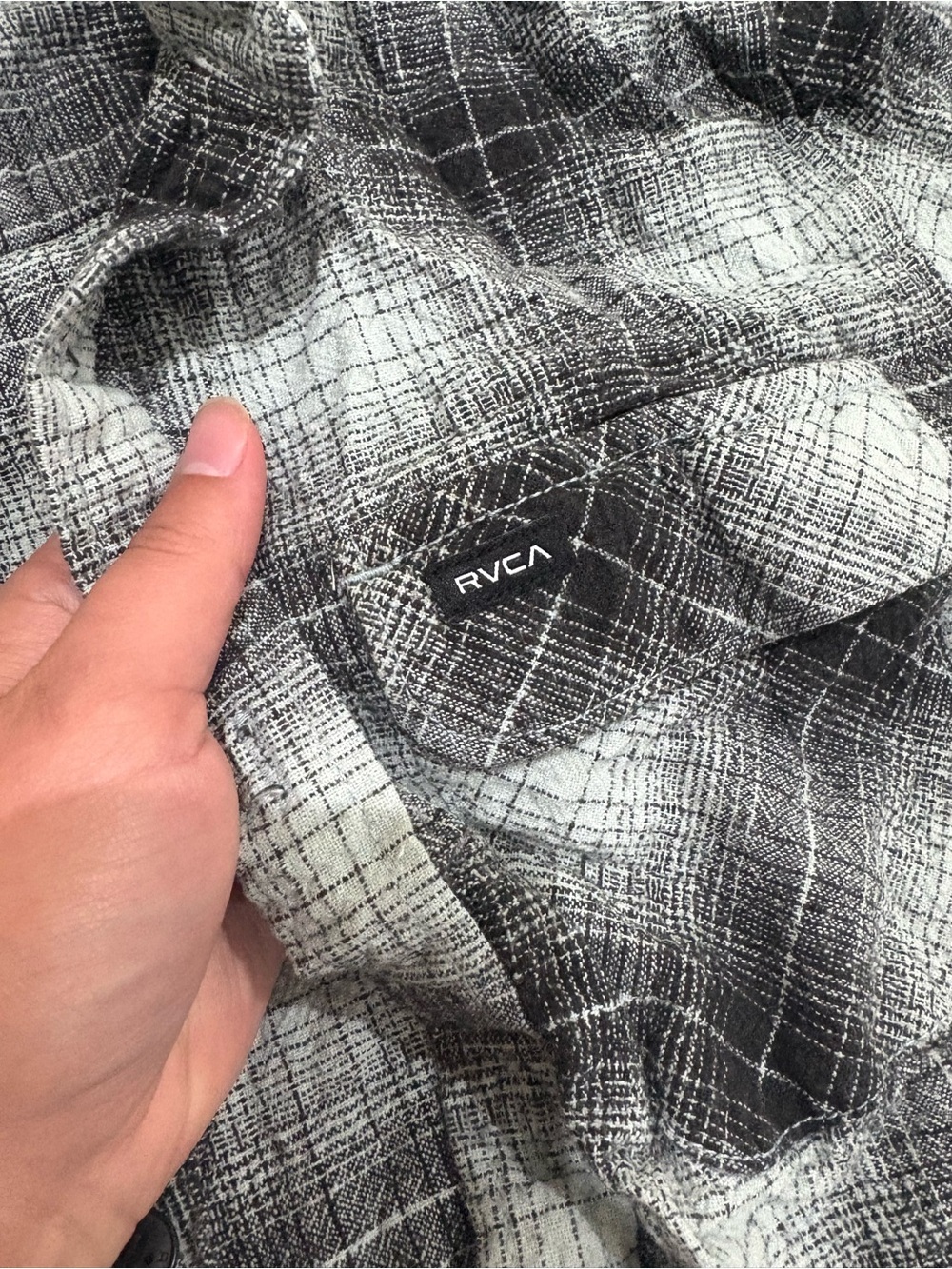 RVCA Black and White Plaid Shirt - Picture 5 of 5